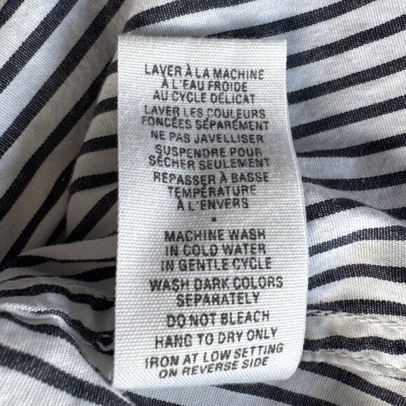 Jacob, dress shirt women's, XL, Black &white Striped button up high collar darts - Picture 16 of 16